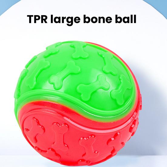 Squeaky Ball Dog Chew Toy TPR Interactive Toys for Dogs Teeth Cleaning Bite Resistance Pet Supplies for Home Outdoors Walking Traveling