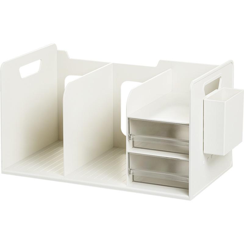 Drawer Book Stand Storage Rack, Student Bookshelf Desktop Storage Panel Storage Box