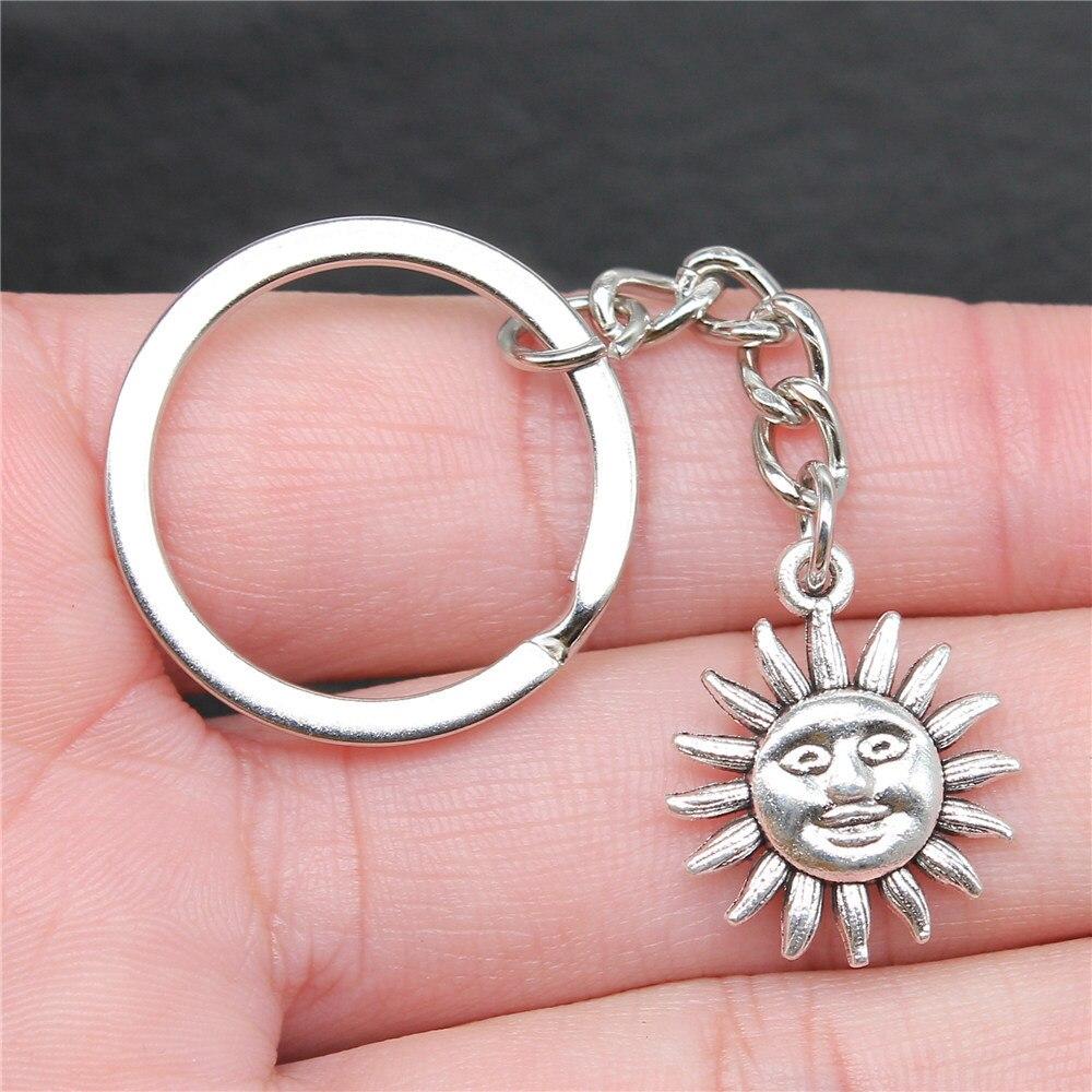 Schlüsselanhänger mit Sonnenmotiv, Zubehör für Schlüsselanhänger aus Metall zum Selbermachen
