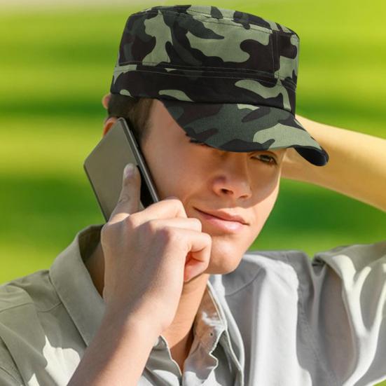 Camouflage Baseball Cap Unisex Lett Anti-UV Solbeskyttelse Bærbar Sommer Flat Hat Utendørs Trening Vandring Sport Cap Voksen Soldat Hat