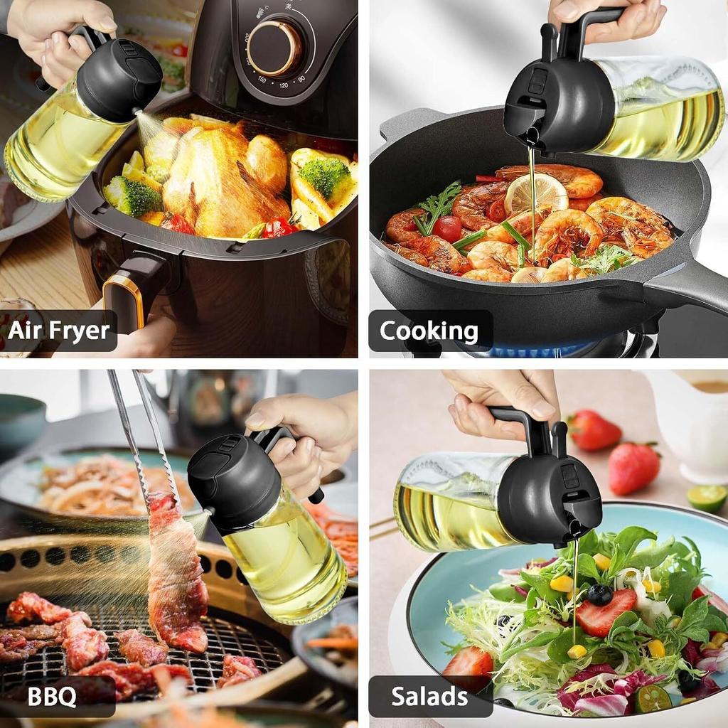 16oz Oil Sprayer for Cooking 2 In 1 Spray  Pour Olive Oil Dispenser 500ml Plastic Spray Oil Bottle - Kitchen Barbecue Gadgets