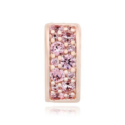 781817PCZ Shining Elegance Pink Rose Clip Charm