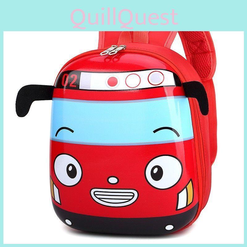 Print Bus Cartoon Hard Shell Backpack Cartoon Kids Schoolbag Gift Waterproof