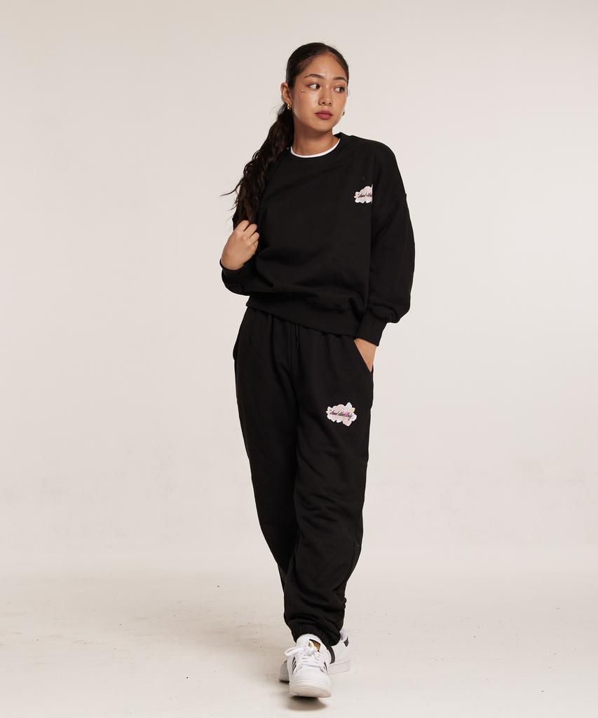 CREAM SODA LAB Good Vibe Jogger Pants Black Pink