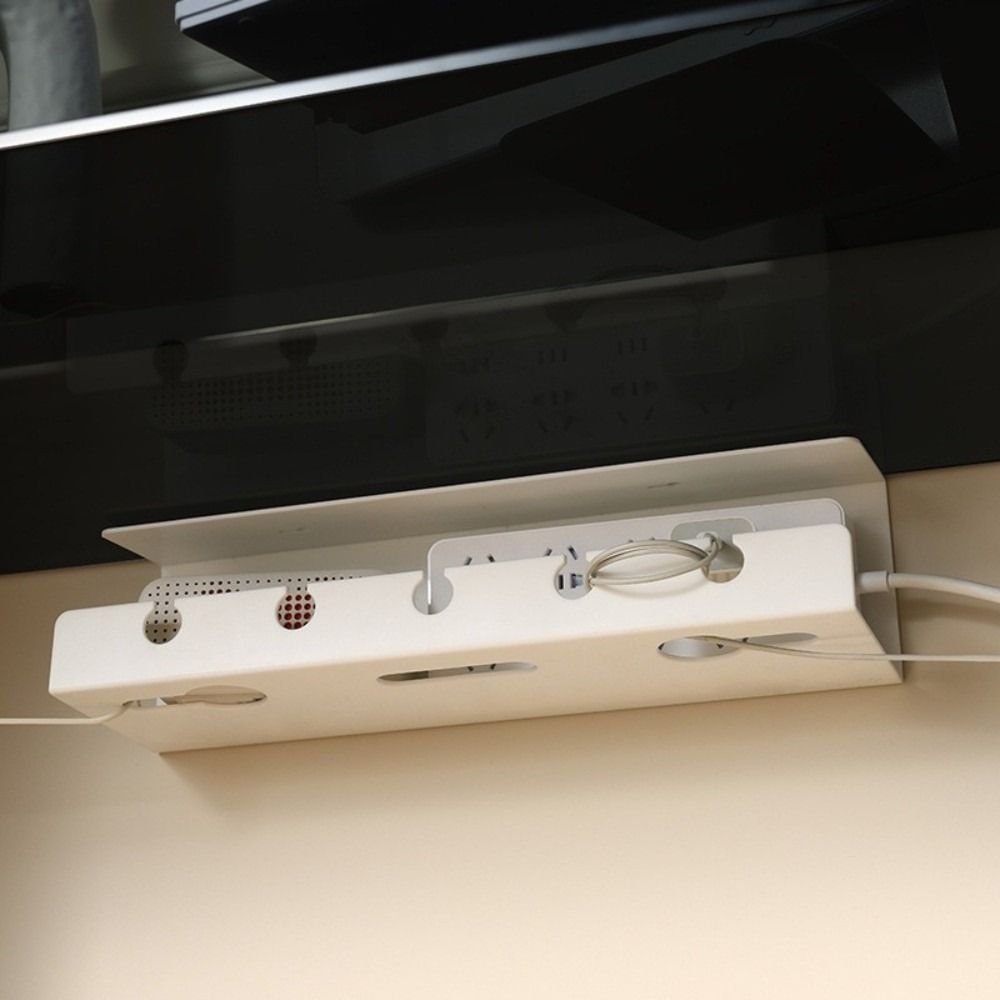 No Drilling Under Desk Cable Management Rack Versatile Wire Fixed Storage Slot  for Office and Home