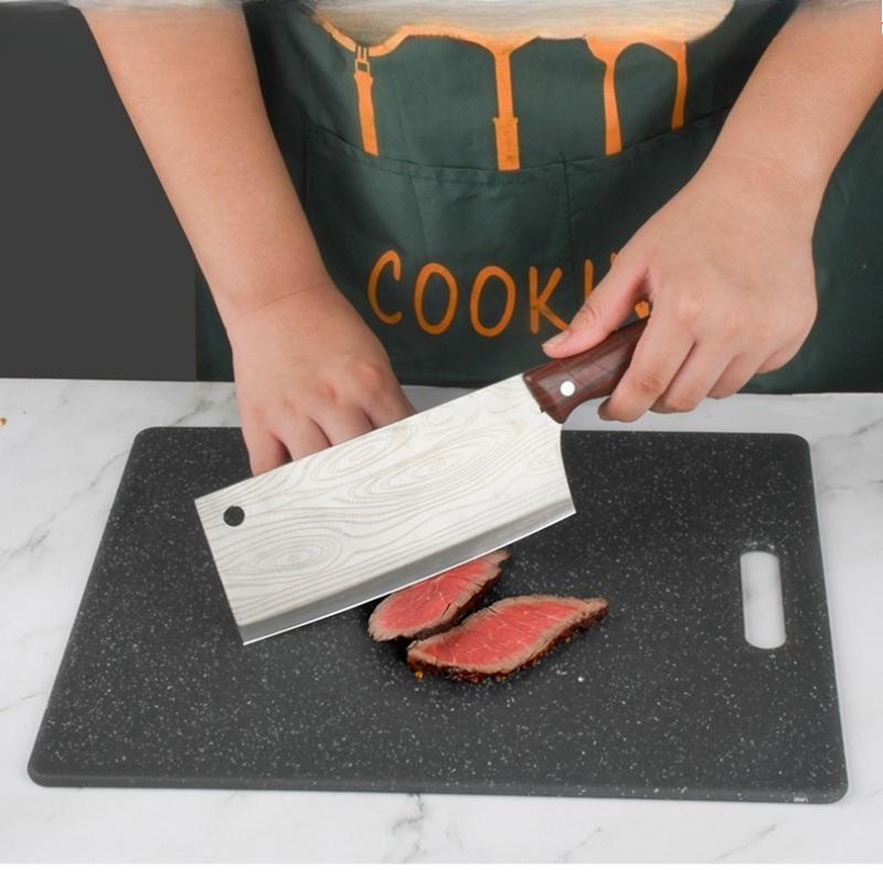 Three piece set of double-sided classification rolling surface and panel, cut fruit antibacterial imitation marble cutting board