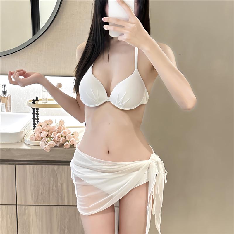 Pink Rose Red Bikini Swimsuit with Steel Support - Sexy Three-Point Design for Women