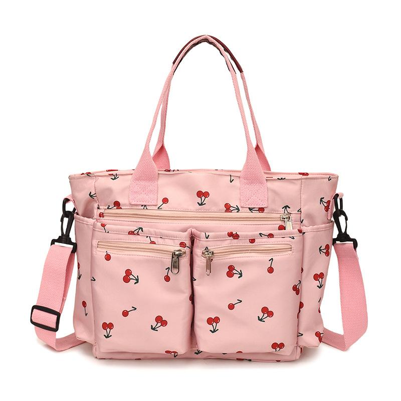 

Fashion Printed Cherry Large Capacity Shoulder Bag Women s Spring Multifunctional Crossbody Versatile Handheld розовый