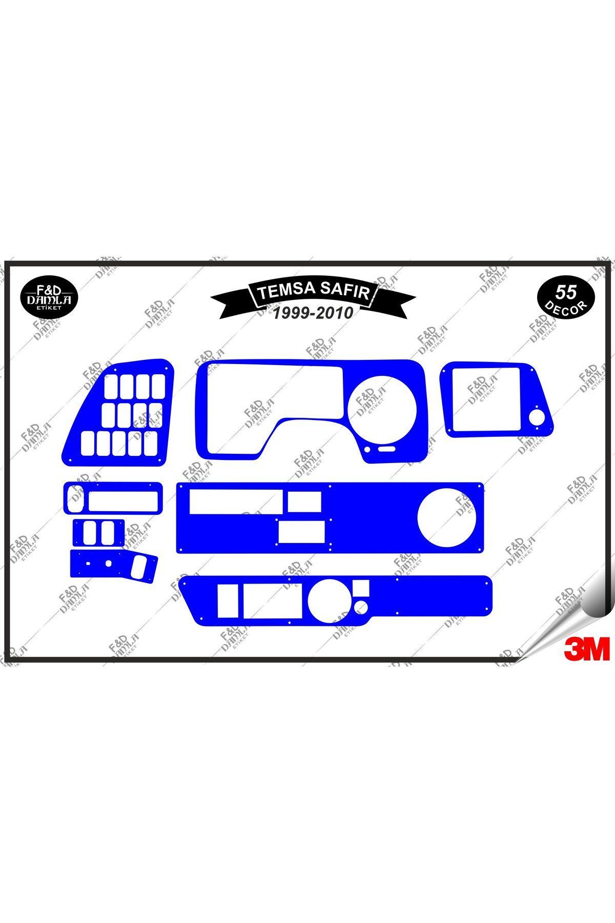 

Temsa Safir 1999-2010 Torpido Konsol Trim Göğüs Maun Kaplama Set 55 Parça Mavi
