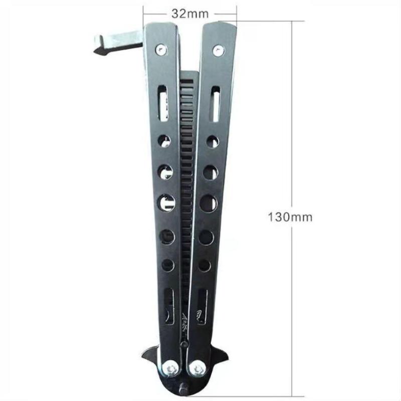 1Pcs Stainless Steel Practice Training Butterfly Knife Comb Beard Moustache Brush Salon Hairdressing Styling Tool Foldable Comb