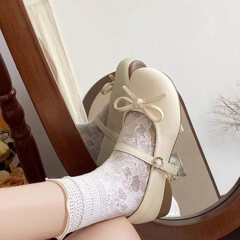 Autumn Lolita shoes single shoes new bow round head retro Mary Jane small leather shoes