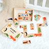 Wooden Animal Cartoon Puzzle Toys Domino Puzzle Montessori Fun Puzzle Toys Promote Hand-eye Coordination Children's Gifts