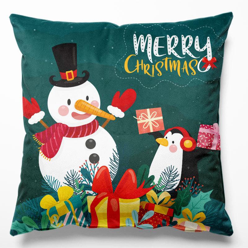 New Christmas Pillow Cover Holiday Home Decoration Cushion Sofa Amazon Santa Claus Pillow Cover