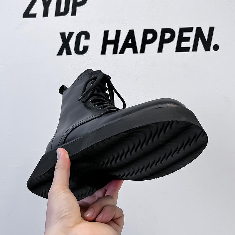 High-top Martin boots men's spring and autumn British style retro big-headed men's shoes muffin platform locomotive boots 23411-A