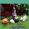 Witch Halloween Pumpkin Resin Yard Decoration With Micro Landscape Gift Scene