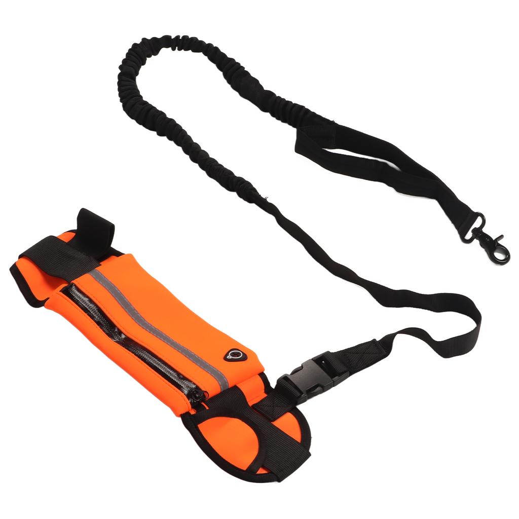 Hands Dog Leash Shock Absorption Reflective Dog Running Leash with Zippered Bag for Walking Jogging Running