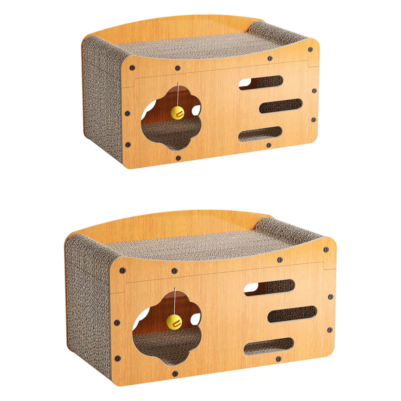 Cat Scratcher House Practical Gift with Teasing Ball, Durability, Sleeping Grinding Claw Sturdy Scratching Bed Cat Scratch Bed 51cmx25cmx10cm