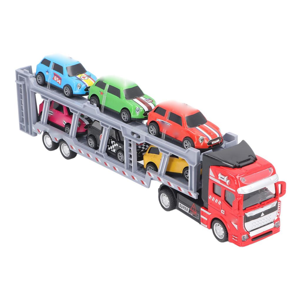 Transport Car Carrier Truck Toy with 6 Small Car for Kids Pull Back Detachable Interactive Toy Carrier Truck