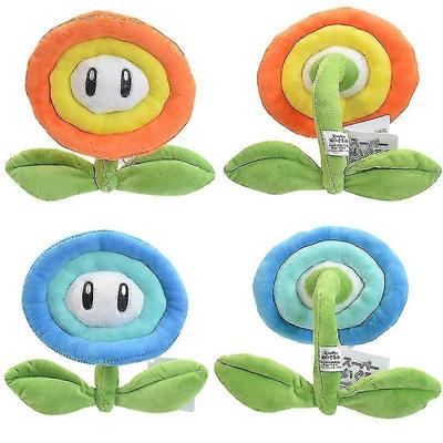 Peluche Super Mario Fleur de Flamme Orange Fleur de Glace Bleue Fleur de Soleil Poupée en Peluche E