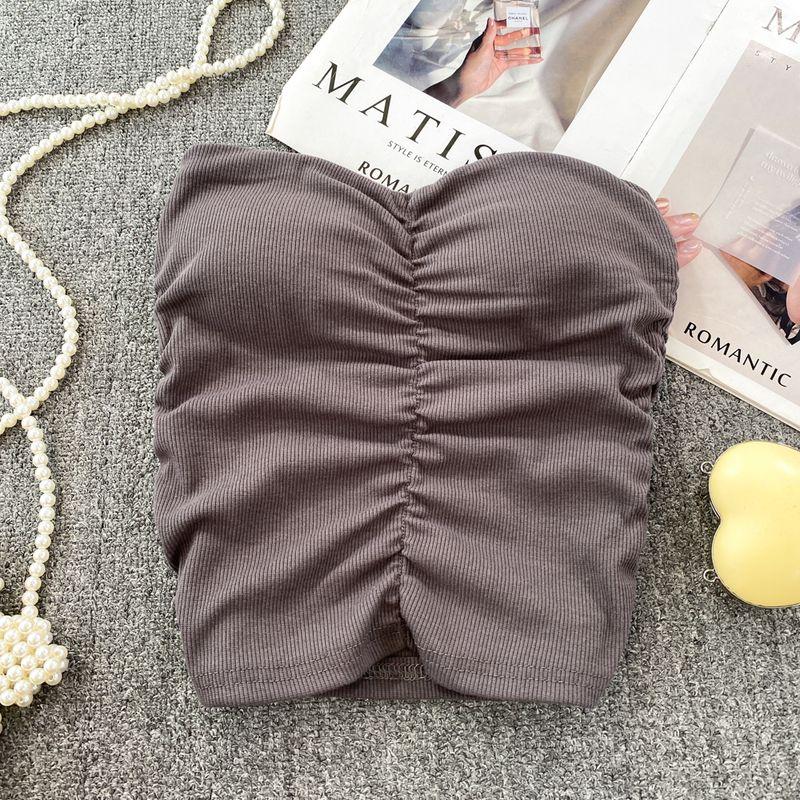 Pure Sweet Sexy Sexy Short Chest-Wrapped Vest Women's Outerwear Stylish Silm Bottoming Sleeveless Tube Top Tops