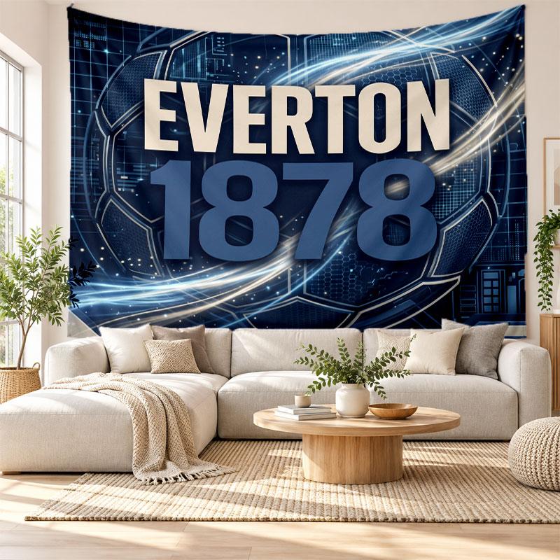 Tapeçaria de Parede de Futebol do Everton, Penduricalho de Parede em Tecido Macio, Fundo Decorativo Para Quarto Arte de Parede para Casa