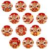 Traditional Chinese New Year Red Lion Dance Glass Sticker & Yunnan Tile Cat Refrigerator Magnet