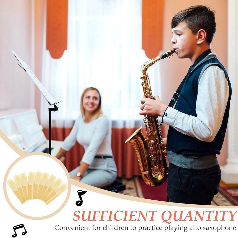 10Pcs with Protective Cover Alto Saxophone Reed Traditional Reeds for Saxophone Alto  Beginners