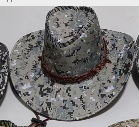 Western cowboy hat camouflage hat men s sun protection sunshade sports hiking outdoor training breathable cowboy hat as the picture
