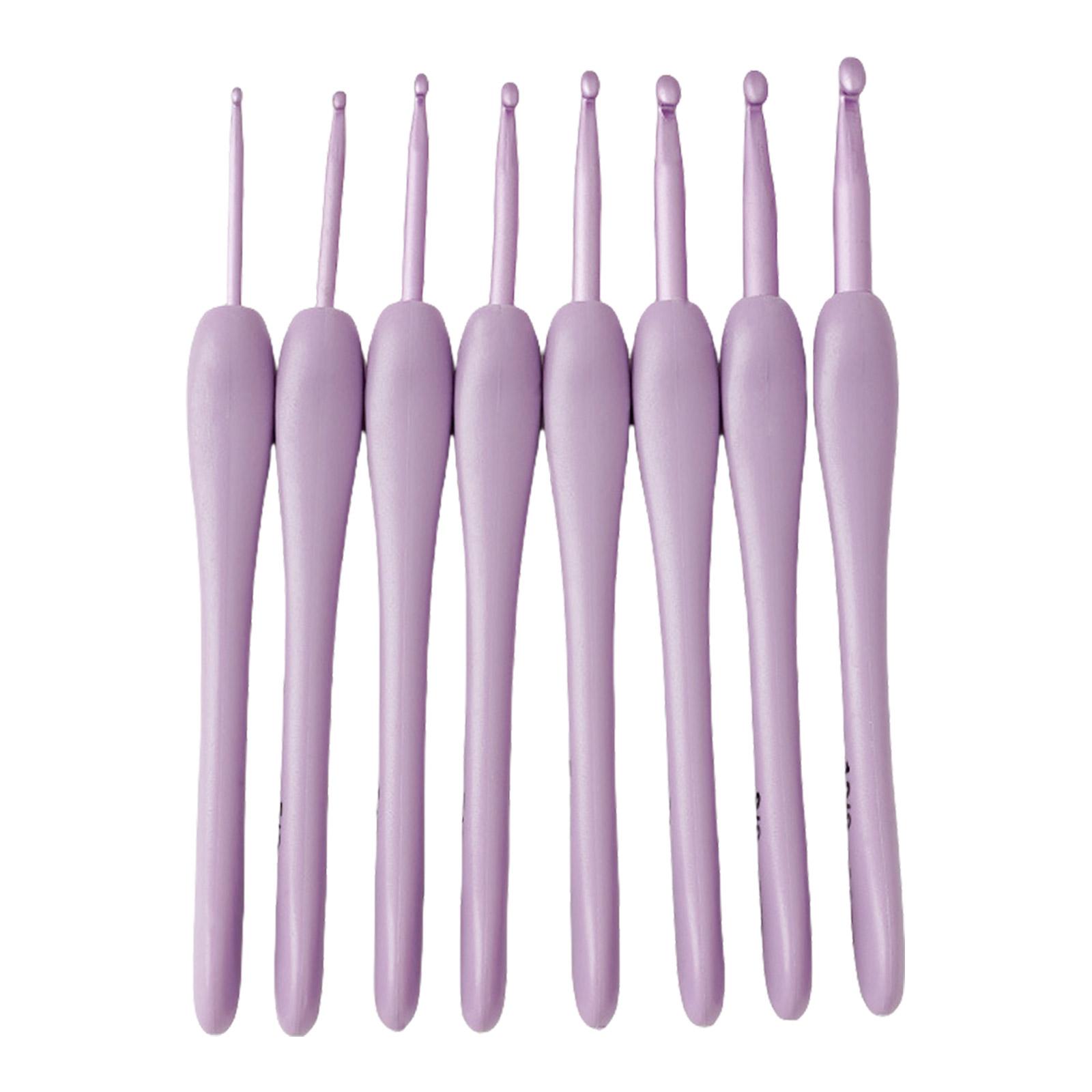 

Набор из 8 крючков для вязания, пластиковые спицы, инструмент для вязания крючком из пряжи с эргономичной ручкой и алюминиевым наконечником