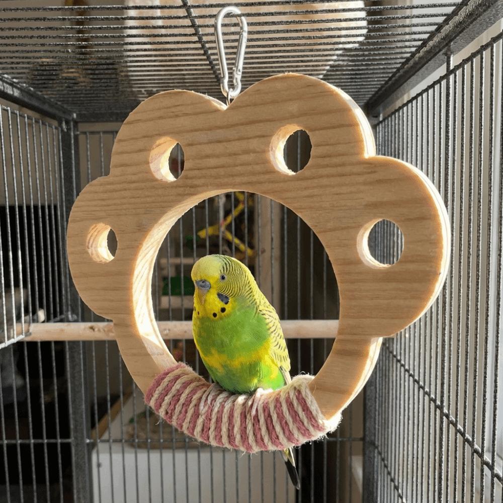 Hängendes Papageienschaukelspielzeug Holz Papageien Spielgestell Interaktives Vogelspielzeug Haustier Unterhaltung