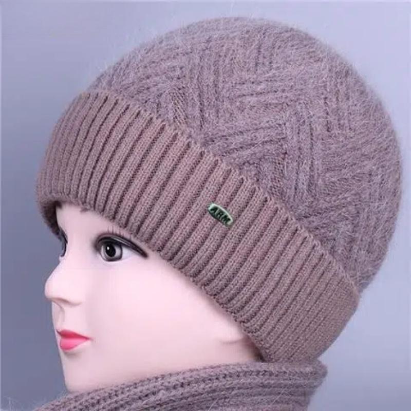 Czapka zimowa w średnim i starszym wieku damska Plus aksamitna ciepła babcia bawełniana czapka zimowa dzianinowa wełniana czapka stara dama czapka