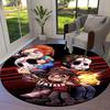 Chibi Chucky Freddy Krueger Round Area Rug,Carpet Rug for Living Room Bedroom Sofa Playroom Decor,Non-slip Floor Mat