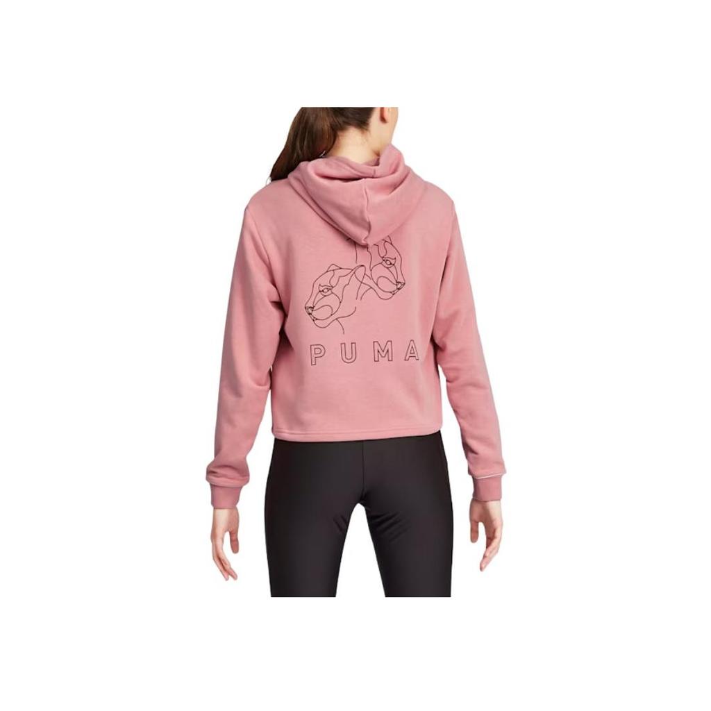 Puma Style Cat Cropped Hoodie Women Tops Bridal-Pink 587162-14