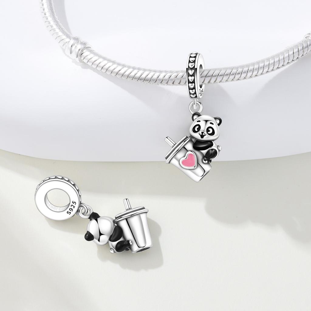 Copper Elephant Bamboo Panda Cute Headphones Squirrel Charms Beads Pendant For Original Bracelet Woman Girl Jewelry