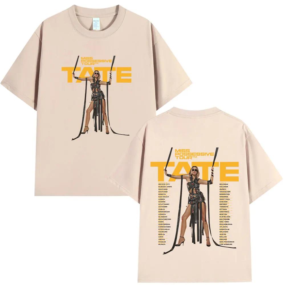 Miss Tate McRae Possessive Journey 2025 New T-shirt Men's Harajuku O-neck short-sleeved T-shirt Cotton casual T-shirt
