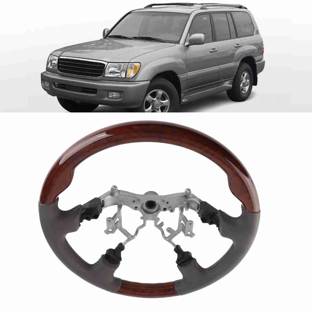 15,6 Zoll Upgrade Lenkrad Grau Leder Holzmaserung Passend für CamryLandcruiserPradoHilux