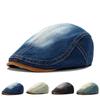 Vintage Denim Peaked Cap Newsboy Cap