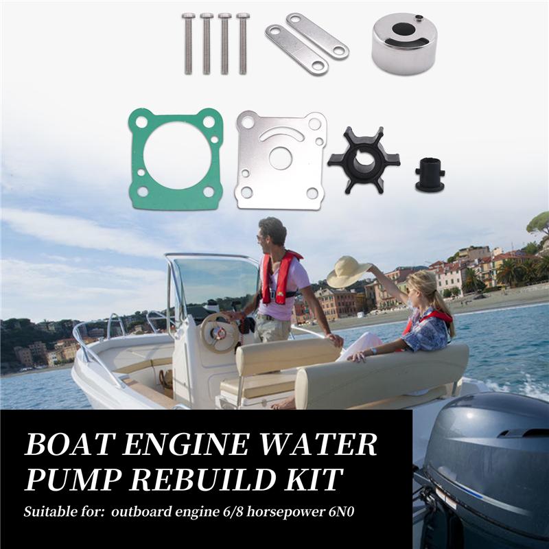 6G1-W0078-A1 Water Pump Impeller Repair Kit For Yamaha Outboards 6 8 HP & Mercury Mariner 6C 6D 8C 11656M 11656T-A99D