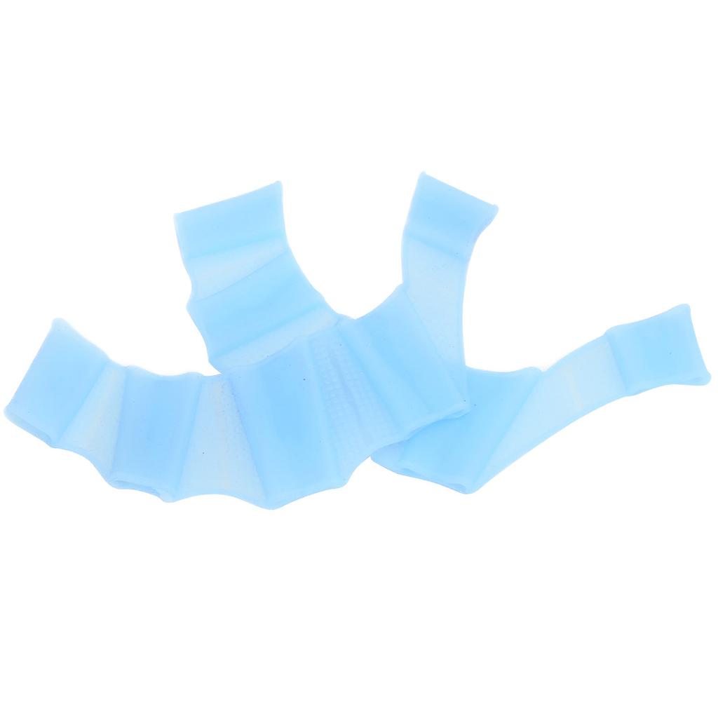 1 Pair Swimming Handcuffs Flippers Silicone Swimming Finger Webbed Gloves Swim Palm FingerBlue M