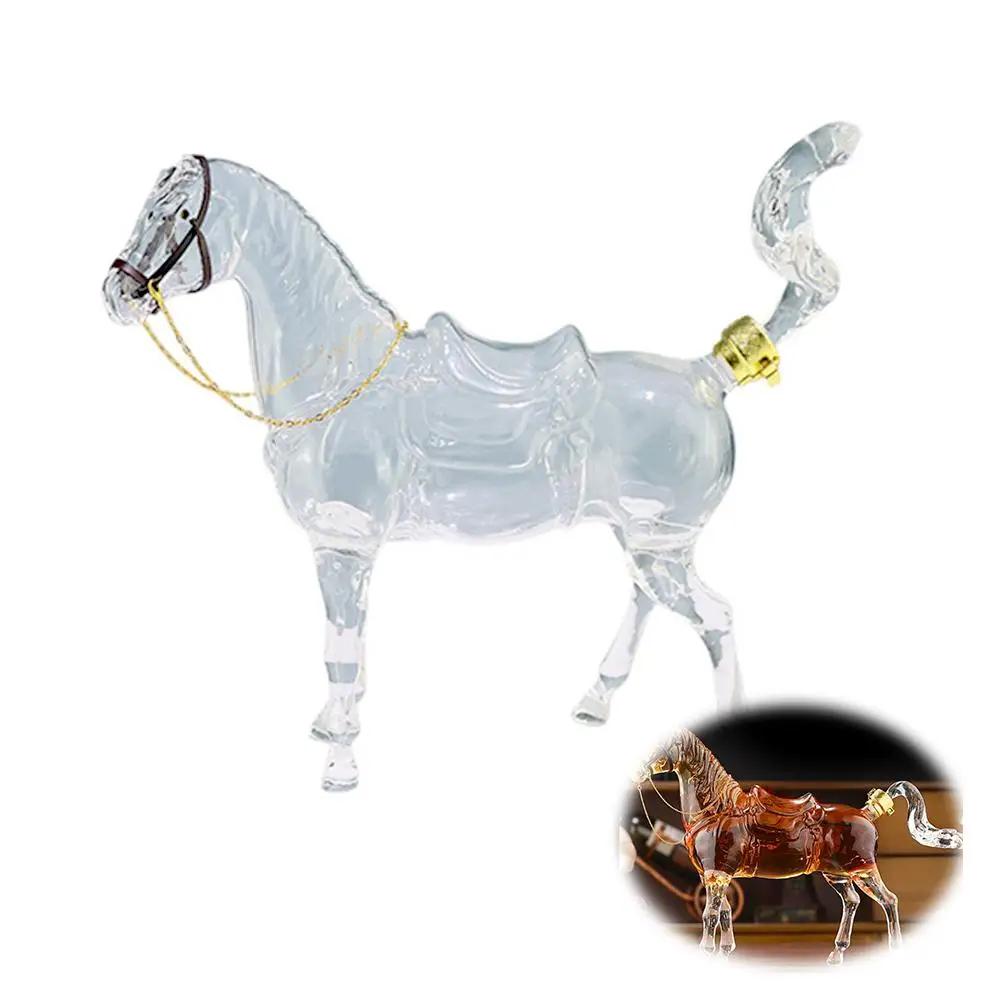 Animal Horse Shaped Wine Bottle High-quality Glass Novelty Gift Design Men Barware Whiskey Decanter T6L8