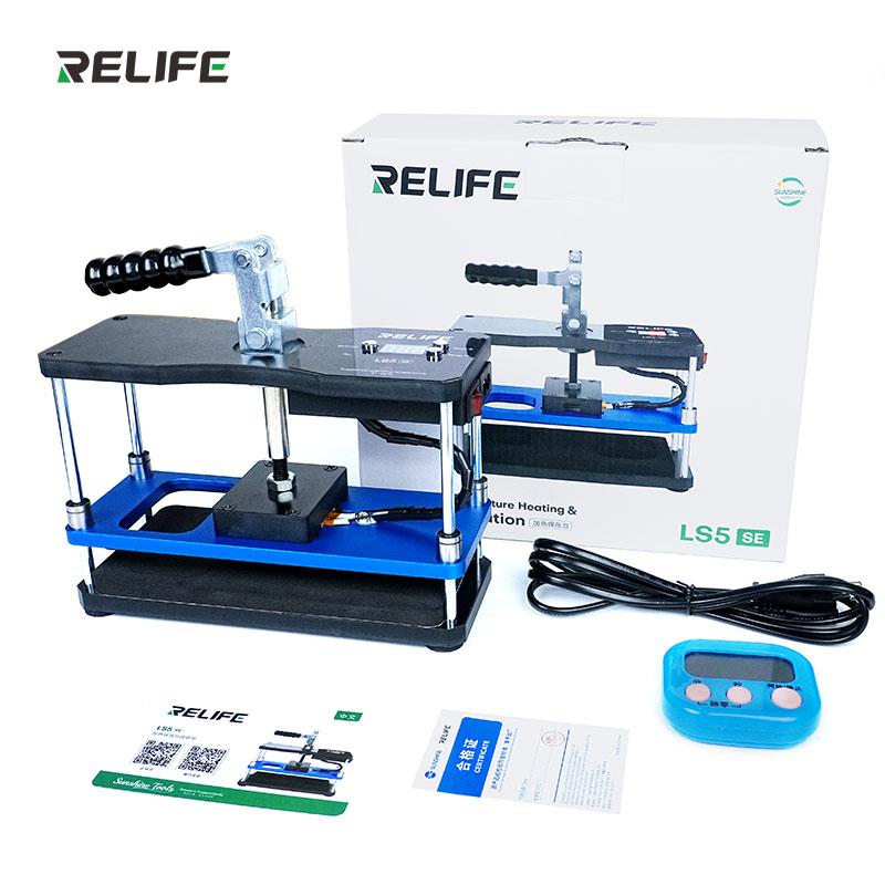 Tavolo a Pressione a Doppia Temperatura RELIFE LS5 SE per Riparazione Cellulari Telaio Riscaldante Cover Posteriore/Strumento di Rinforzo per Pressatura a Caldo Schermo