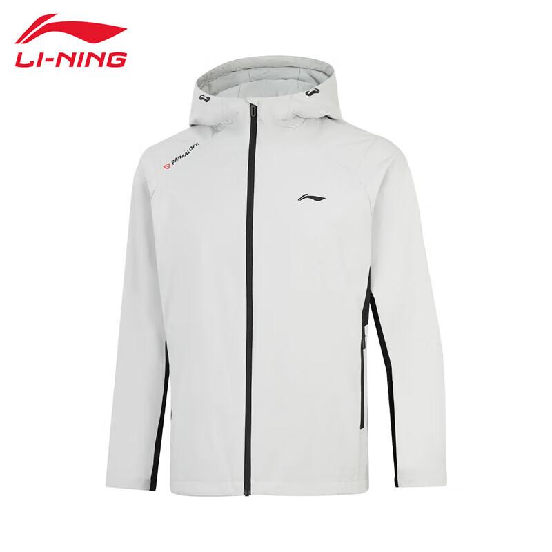 

Li-Ning Men s 2025 Crystal Gray Hooded Cotton Jacket 2XL