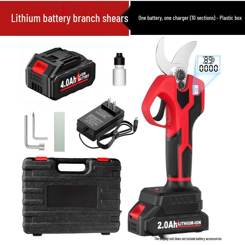 Brushless Electric Handheld Pruning Shears with Lithium Battery and Digital Display