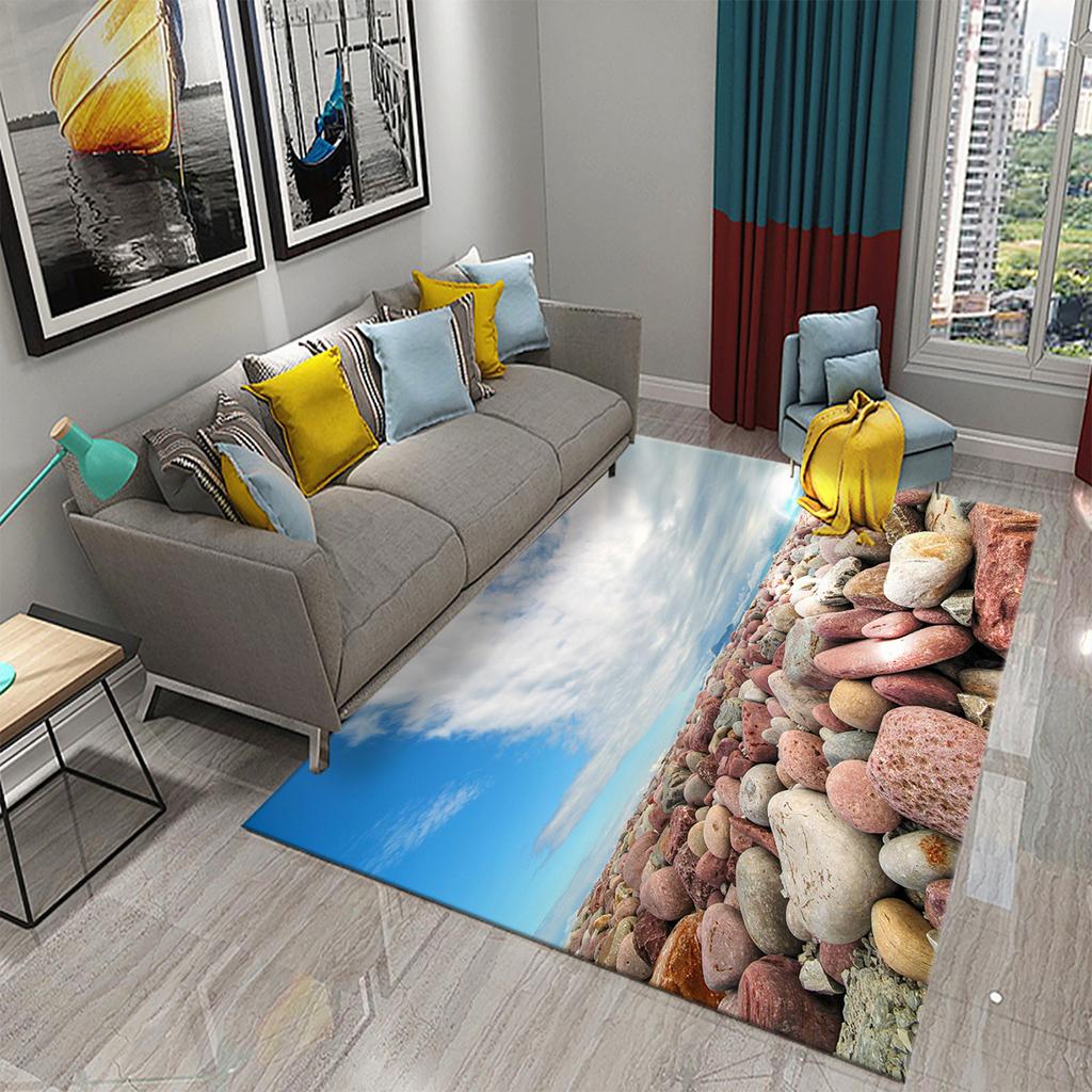 3D Simple Stone Carpets for Kitchen Bathroom Living Room Bedroom Teenager Room Decoration Carpet Entrance Anti-slip Area Mats