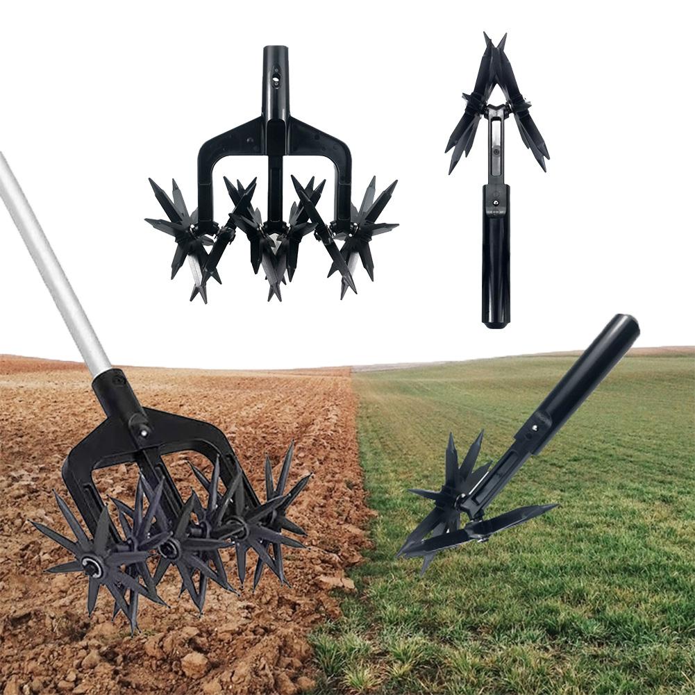 2 In 1 Garden Aerator Garden Soil Scarifier Gardening Rotary Tiller Rotary Cultivator Tool Soil Plowing Tool for Garden