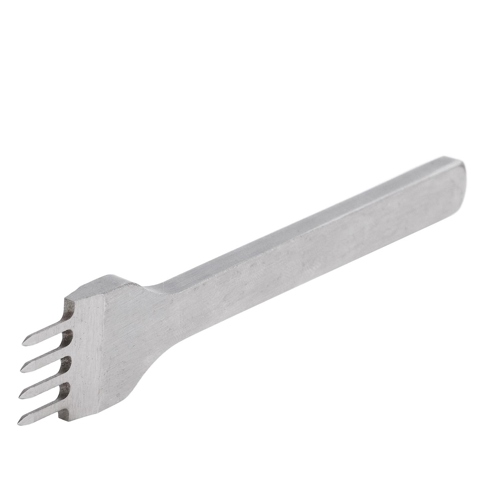 

Leather Punch Tool High Speed Steel Stitching 4 Prong Chisel for DIY Leathercrafts Sewing3mm 3MM