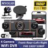 B16W Wifi-4 Lens 360 Degree Dash Cam For Cars Car DVR 1080P 4-Channel Front Camera Video Recorder Rear View Camera Night Vision