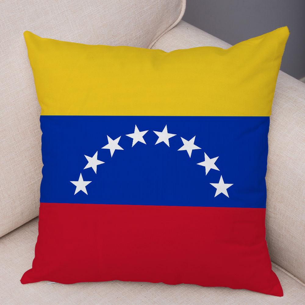Style National Flag Cushion Cover for Sofa Home Car Decor Geometric Print Pillowcase Super Soft Plush Pillow Case Xcm
