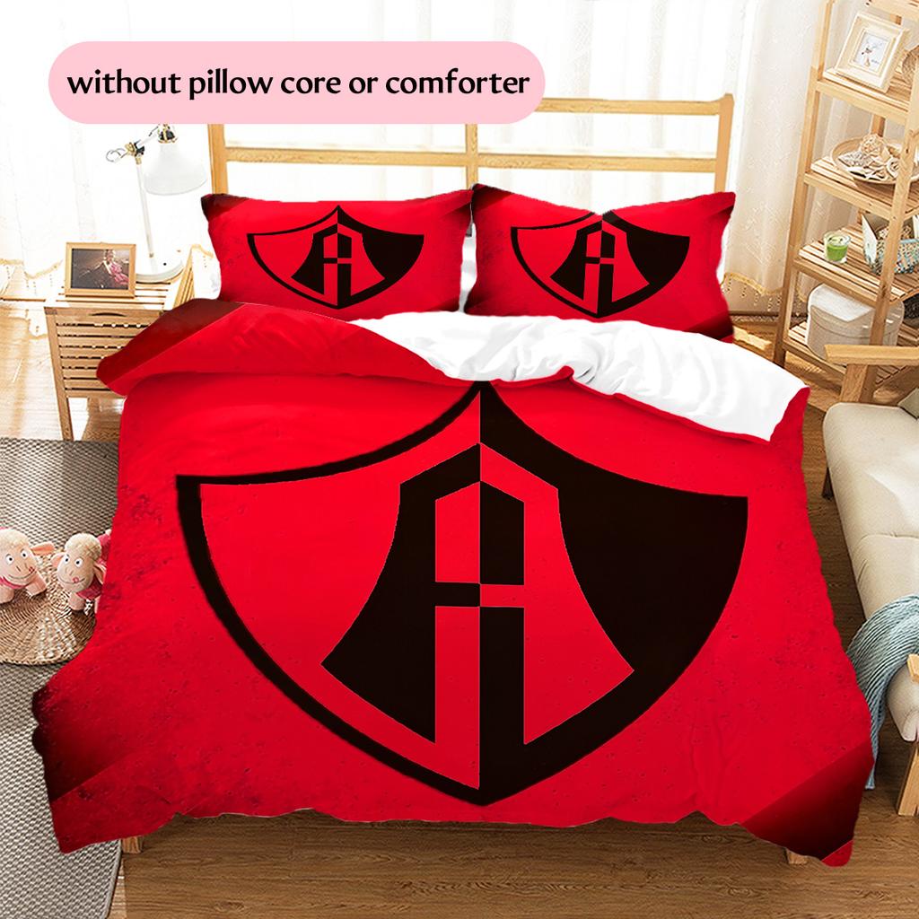 Atlas Football Club Pattern Bedding Quilt Set Home Decoration Gift (1 * duvet cover + 2 * pillowcase without core)