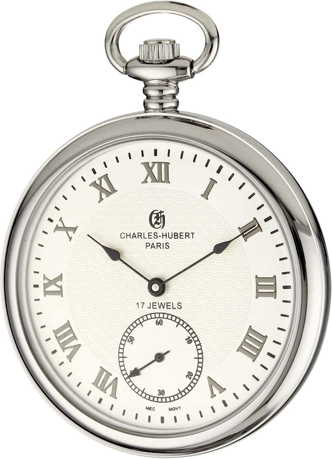 

Charles Hubert Men s Pocket Watch, Mechanical Hand-Wound with Small Seconds, 3912-W